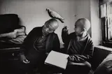 Martine Franck, Tulku Khentrul Lodro Rabsel, age 12, with his tutor Lhagyel. Shechen Monastery in Bodnath, Nepal, 1996, Gelatin silver print, printed later