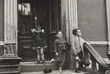 N.Y. (masked children on stoop) by Helen Levitt, circa 1940, Gelatin silver print, printed later, sold Jun 2019