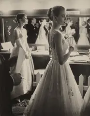 Allan Grant, Audrey Hepburn and Grace Kelly backstage at the 28th Annual Academy Awards, Hollywood, CA, 1956, Gelatin silver print, printed 1968