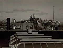 Johan Hagemeyer, View of Telegraph Hill from San Francisco Hotel Room, 1939, Gelatin silver print, tipped to black paper