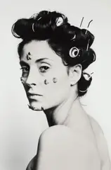 Hannah Wilke, S.O.S. Starification Object Series (Performalist Self-Portrait with Les Wollam), 1974, Gelatin silver print
