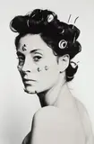Hannah Wilke, S.O.S. Starification Object Series (Performalist Self-Portrait with Les Wollam), 1974, Gelatin silver print