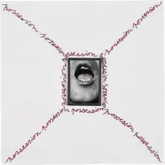 Annette Messager, Mes Ouvrages (Possession), 1998, Gelatin silver print mounted on fabric with embroidery