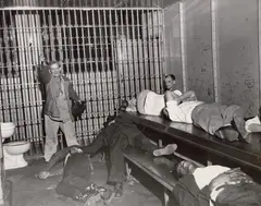 Weegee, Drunk Tank, 1950s, Gelatin silver print