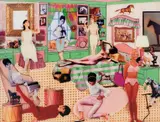 Laurie Simmons, The Instant Decorator: Pink and Green Bedroom (Slumber Party), 2003, Flex print