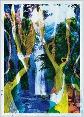 Matthew Brandt, Potem Falls C6M5Y3 from Waterfalls, 2015, Unique multi-layered Duraclear prints processed with Potem Falls water, in LED lightbox frame