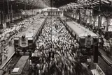 Churchgate Station, Western Railroad Line, Bombay, India by Sebastião Salgado, 1995, Gelatin silver print, sold Oct 2019
