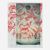 Thomas Lawson, Study for Bathroom Painting, 1994, oil pastel over photograph mounted to graph paper
