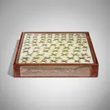 Kim Dingle, Coffee Table Paintings, wood, glass, oil on wood, sand