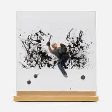 Joe Fig, Namuth's Pollock #5, 2004, polymer clay, Plexiglas, wood, oil, acrylic and enamel paint
