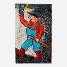 John "Jack" Savitsky, Miner, oil on Masonite