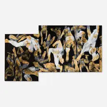 Shirley Aley Campbell, Untitled, c. 1990, graphite on paper collaged with acrylic and mixed media on canvas in artist-made frame