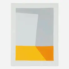 Paul Kremer, Beam 14 (Grey & Yellow Study), 2020, acrylic on paper