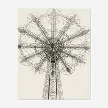 William Steiger, Untitled (Parachute Drop), 1999, graphite on paper