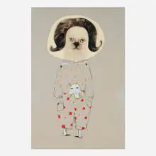 Pascal Vochelet, Untitled (Cat), mixed media collage