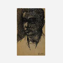 Robert Kulicke, Untitled (Male Portrait), 1964, ink on paper