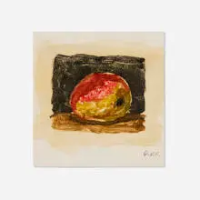 Robert Kulicke, Untitled (Apple), oil and graphite on paper