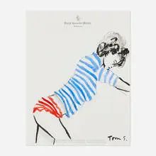 Tom Slaughter, Untitled, graphite and watercolor on Four Seasons Hotel notepaper