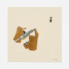 Marcel Dzama, Untitled (Straight Shooter), watercolor and ink on paper