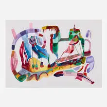 Mathilde Denize, Untitled (Set-Up for Future Exhibition), 2021, watercolor on paper