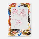Will Benedict, Mozzarella Lip, 2015, gouache on canvas with foamcore in artist's frame