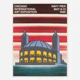 Roger Brown, Navy Pier exhibition poster, 1986, collotype in colors