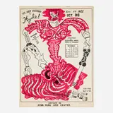 Gladys Nilsson, Hyde Park Art Center auction poster, 1974, lithograph with acetate overlay