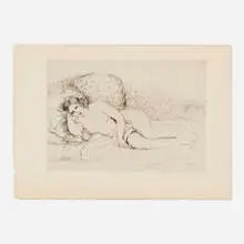 Pierre-Auguste Renoir, Femme nue couchée, tournée à gauche (from Théodore Duret's Histoire des peintres impressionnistes), c. 1906, etching