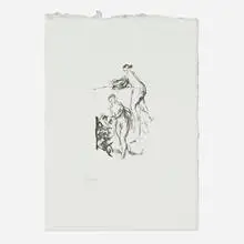 Femme au cep de vigne, 4e variante (from Douze lithographies originales de Pierre-Auguste Renoir) by Pierre-Auguste Renoir, offset lithograph, sold Jul 2026