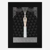Erté, Pearls and Diamonds, 1986, embossed screenprint in colors