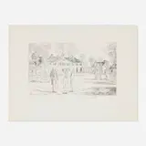 Childe Hassam, Bowling on the Green (or Washington at Mt. Vernon) (from The Bicentennial Pageant of George Washington portfolio), etching
