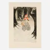 Louis Icart, Red Riding Hood, 1927, etching and aquatint in colors