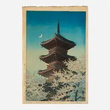 Kawase Hasui, Spring in Ueno Park, Tokyo, 1948, woodcut in colors