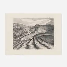 Wanda Gág, Ploughed Fields, 1936, lithograph