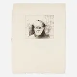 Jim Dine, Self-Portrait in a Flat Cap (winter), 1974, etching
