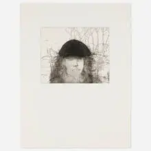 Jim Dine, Self-Portrait in a Flat Cap (baboon), 1974, etching