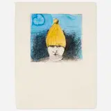 Jim Dine, Self-Portrait in a Ski Hat, 1974, etching with hand-coloring