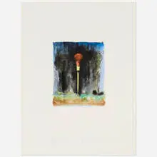 Jim Dine, Awl (from the Ten Hand-Colored Winter Tools II portfolio), 1973-89, lithograph with hand-coloring