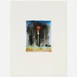 Jim Dine, Awl (from the Ten Hand-Colored Winter Tools II portfolio), 1973-89, lithograph with hand-coloring