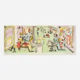 Red Grooms, Museum, 1978, offset lithograph in colors on F.J. Head Handmade