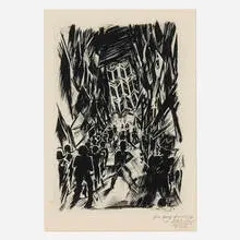 Ludwig Meidner, Strassen und cafés: Webergasse in Dresden, 1913, collotype