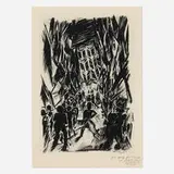 Ludwig Meidner, Strassen und cafés: Webergasse in Dresden, 1913, collotype