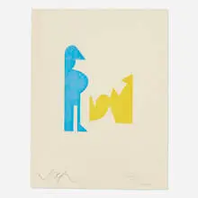 Jean Arp, Puel I (from the Gaston Puel portfolio), 1966, linocut in colors