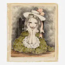 Julia Thecla, The White Hat, 1936, lithograph in colors