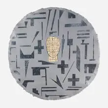 Mimmo Paladino, Shield 5, 1999, etching with screenprint and collage on Japon paper