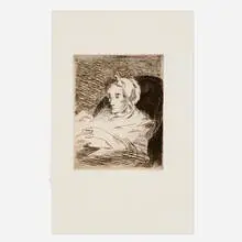Edouard Manet, The Convalescent (Suzanne Manet) (from the Bazire, Manet portfolio), etching and aquatint