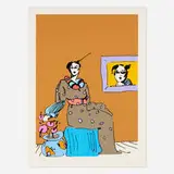 Peter Max, Lady with Portrait