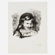 Pierre-Auguste Renoir, Claude Renoir, la tête baissée (from the Douze lithographies originales de Pierre-Auguste Renoir portfolio), lithograph on Arches