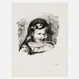 Pierre-Auguste Renoir, Claude Renoir, la tête baissée (from the Douze lithographies originales de Pierre-Auguste Renoir portfolio), lithograph on Arches
