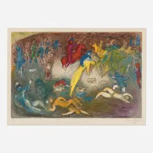 Marc Chagall, Enlèvement de Chloé (from the Daphnis et Chloé portfolio), 1961, lithograph in colors on Arches